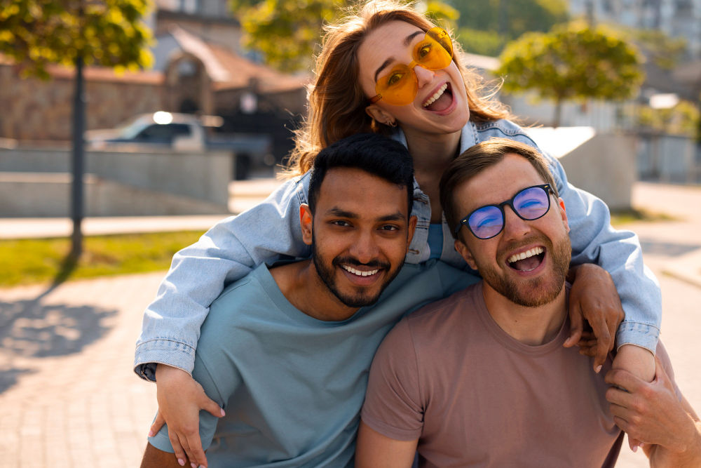 group of people smiling